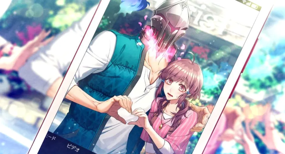 Kotone y Canus hacen un corazón con sus manos mientras se toman una foto.