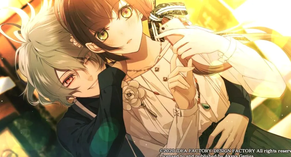 Takeru sorprende a Ichika envolviéndola con un brazo por detrás y apoyando su cabeza en su hombro.  Ichika está distraída con su teléfono.