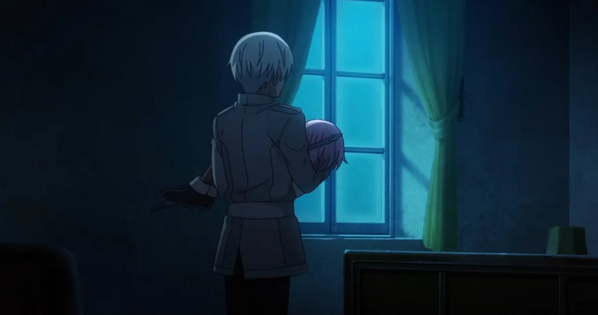 Ragna llevando a Leo a la cama
