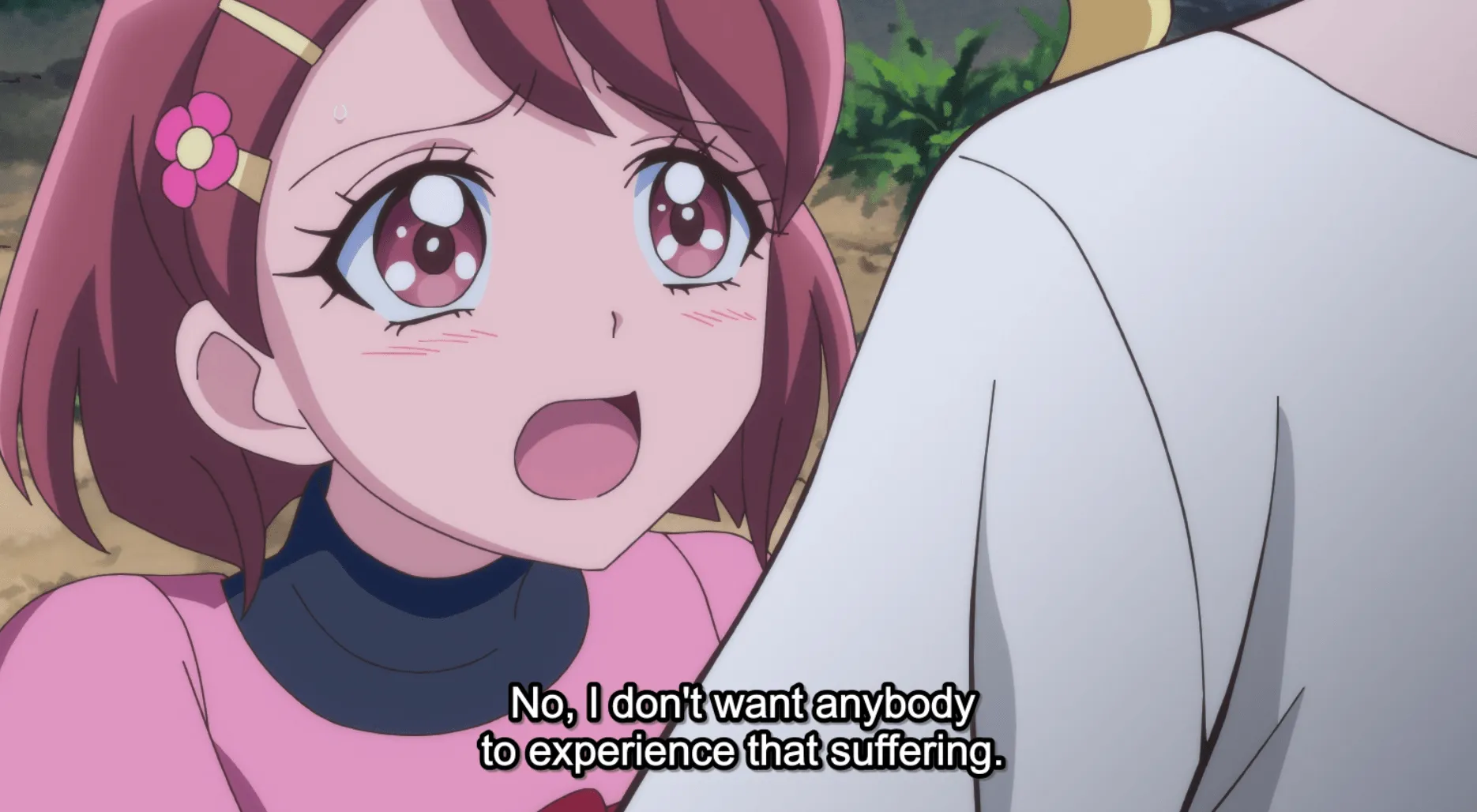 Nodoka lloroso.  ¡No!  ¡No quiero que nadie experimente ese sufrimiento!