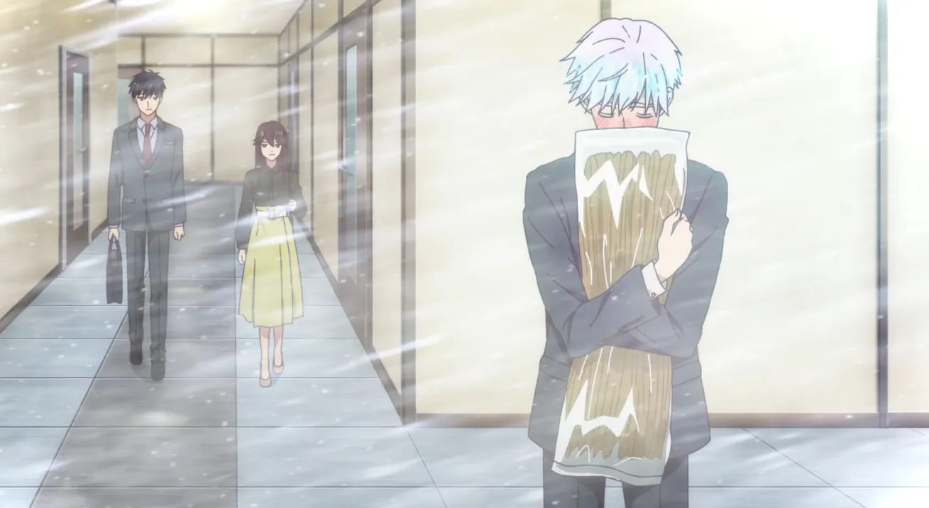 Himuro se apasiona mucho por la amabilidad de Fuyutsuki hacia él y comienza una tormenta de nieve en el pasillo de la oficina.