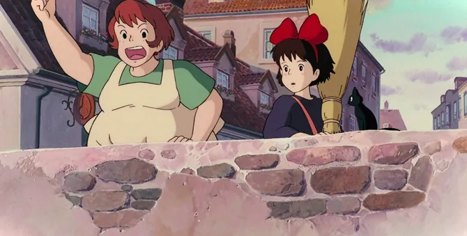 Kiki y Osono juntos mirando la ciudad.