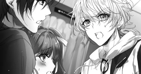 Shimozuru y Mochizuki discuten sobre quién se sienta junto a Aritomo.