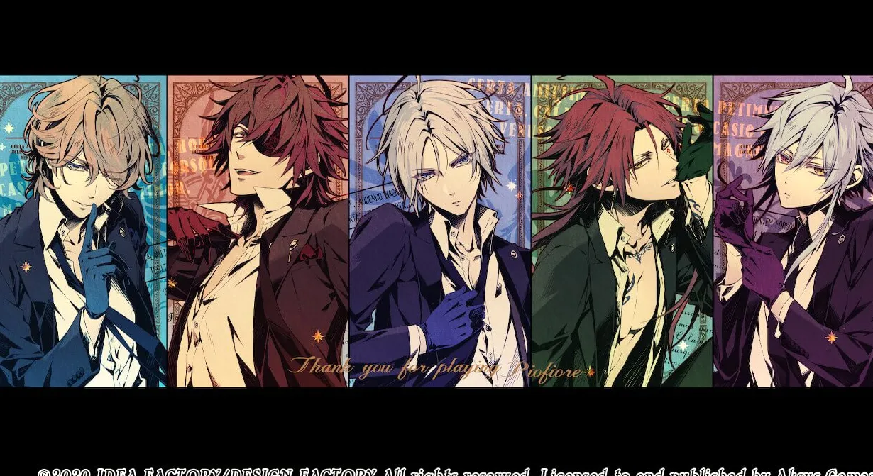 Nicola, Gilbert, Dante, Yang y Orlok posando con camisas desabrochadas.