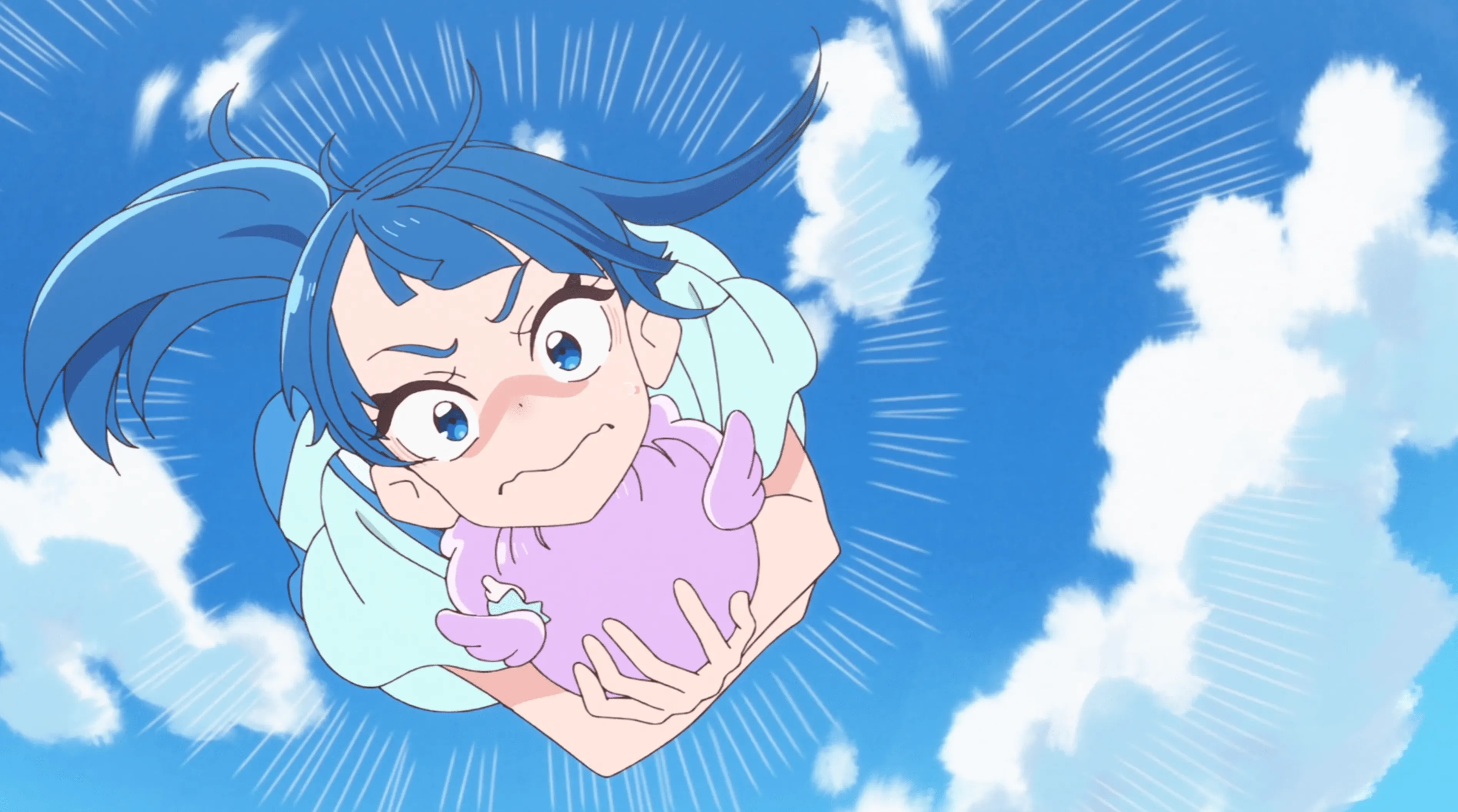 Sora y la princesa caen del cielo y llegan a otra dimensión.