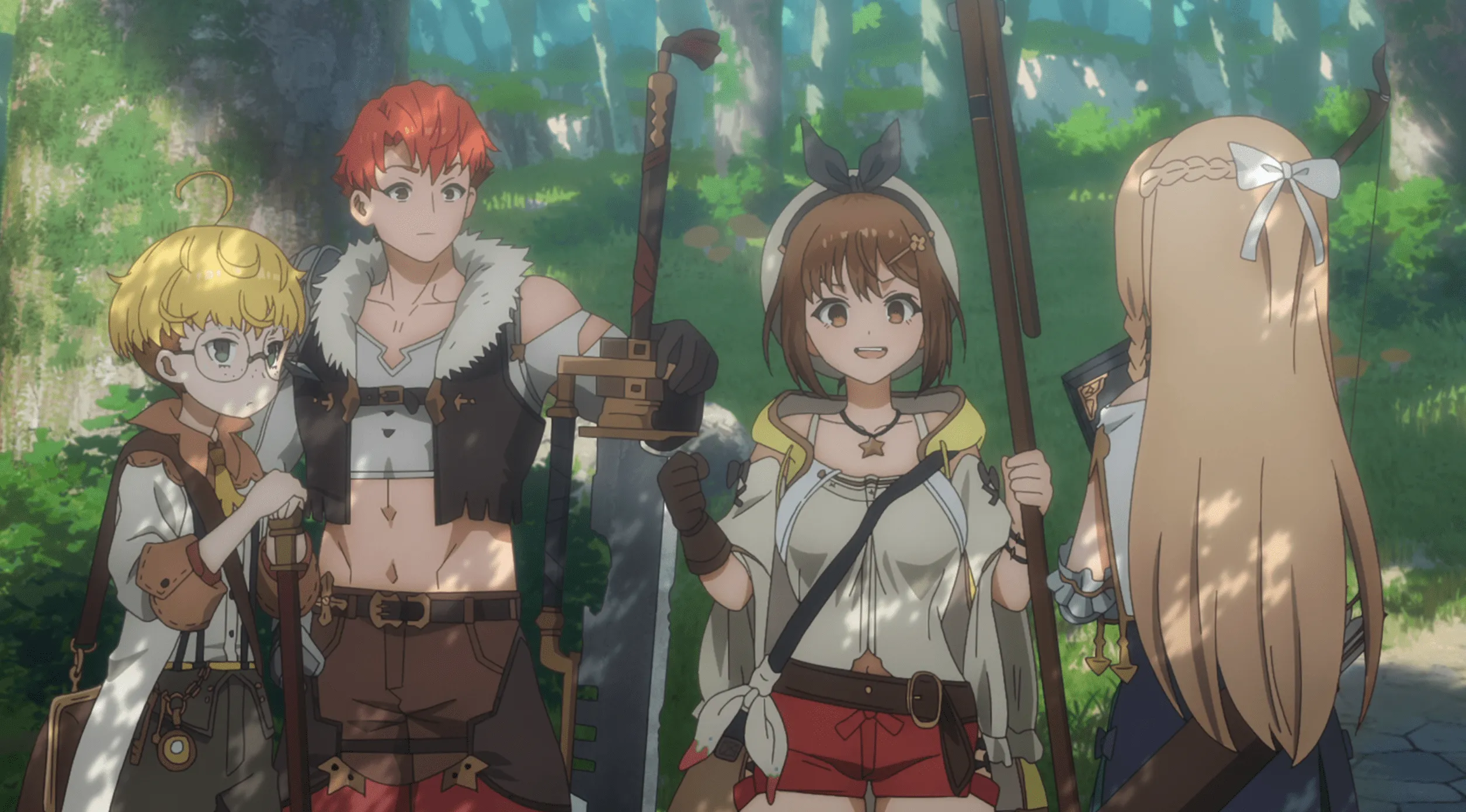 Tao, Lent, Ryza y Klaudia en el bosque