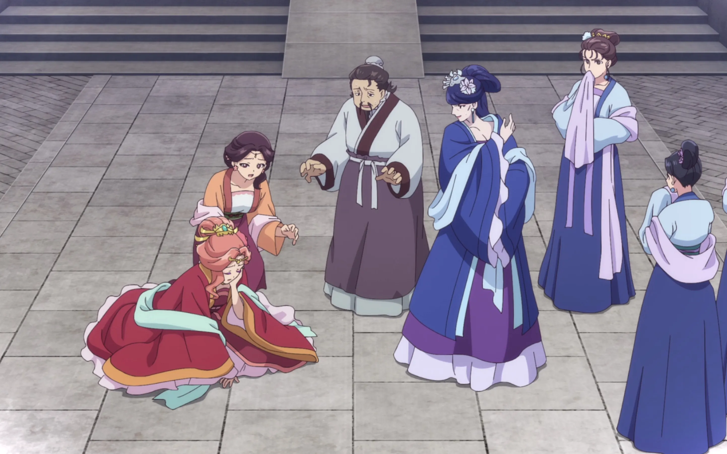 Lady Rihua abofeteando a Lady Gyokuyou