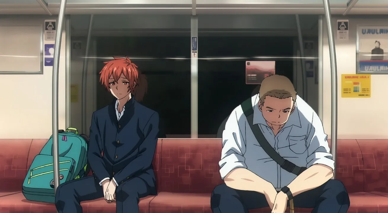Akira y Kacchan toman el tren a casa después de reunirse con una productora de ídolos.