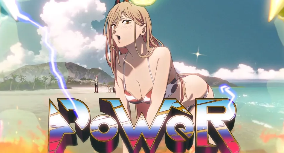 Power inclinándose hacia la cámara en bikini