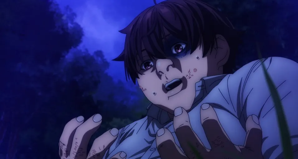 Yuuya mira sus manos con horror.