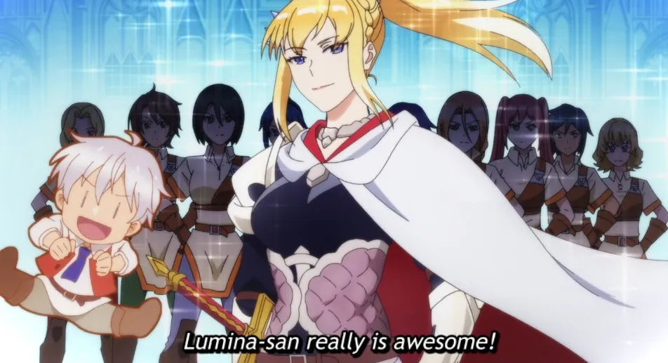 Chibi Luciel comenta que el paladín jefe Lumina es genial.