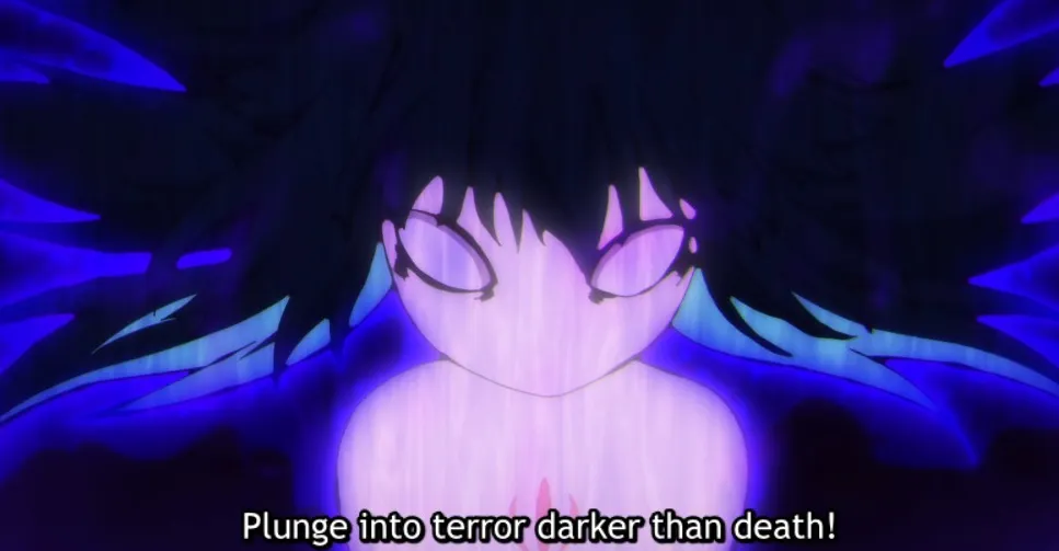 Mitama usando sus poderes.  ¡Sumérgete en un terror más oscuro que la muerte!