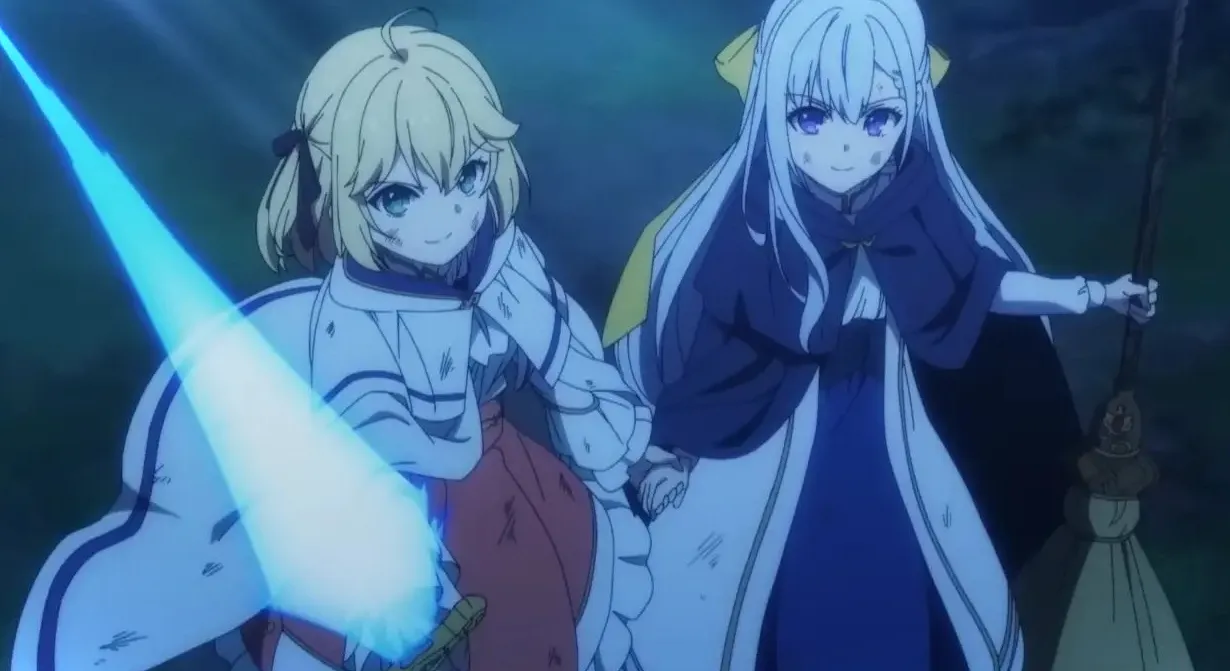 Anis y Euphie tomados de la mano en la batalla.