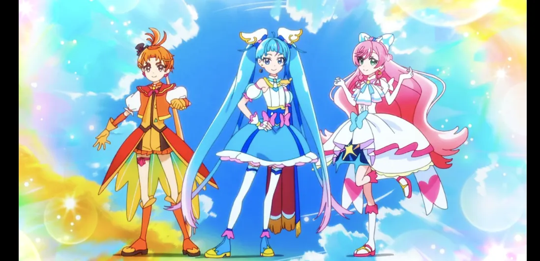 Cure Wing junto a Cure Sky y Cure Butterfly
