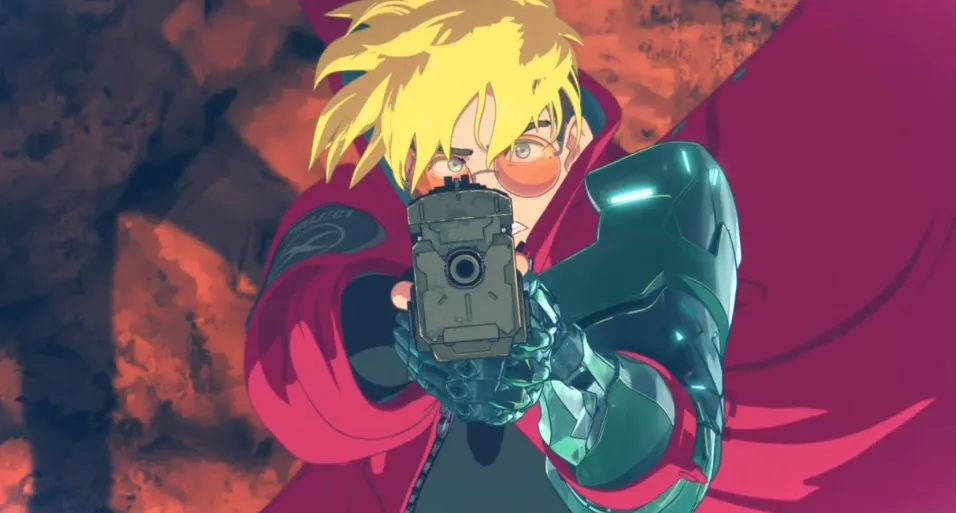 Vash apuntando con su arma